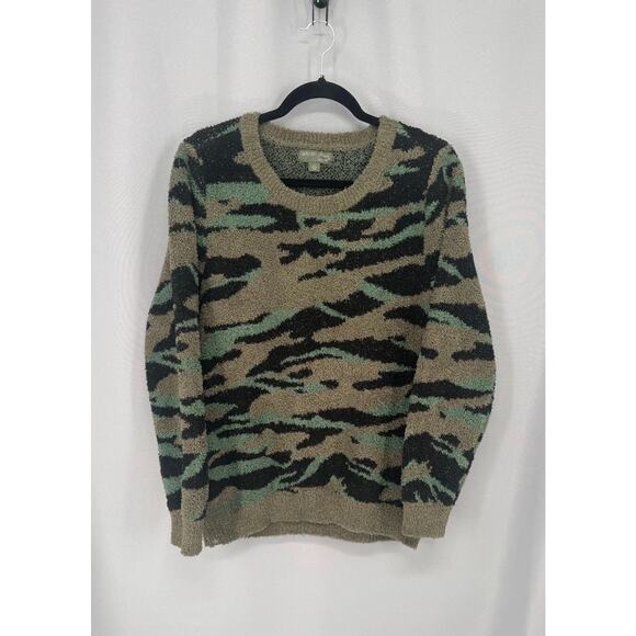Barefoot Dreams Sweaters - Barefoot Dreams Sweater Womens Large Camo Army CozyChic Crewneck Pullover Knit